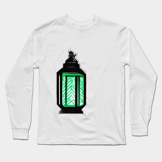 Lantern Emerald Green Shadow Silhouette Anime Style Collection No. 409 Long Sleeve T-Shirt by cornelliusy